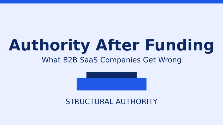 Authority After Funding featured image for B2B SaaS authority building article