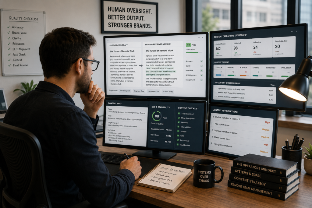 Human oversight improving AI quality control and operational consistency