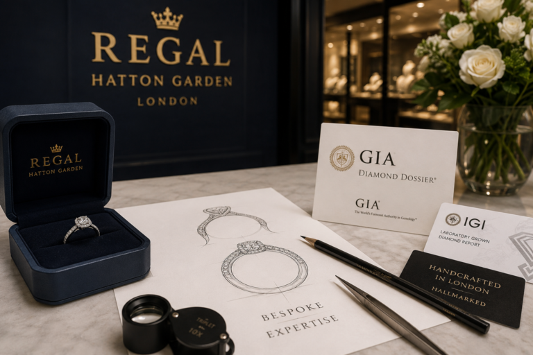 Luxury jewellery craftsmanship and bespoke engagement ring consultation at Regal Hatton Garden